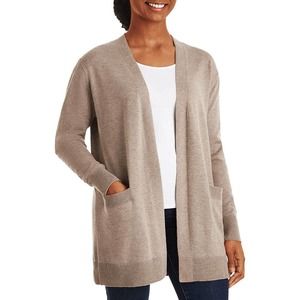 Members Mark Women's Cashmere Blend Cardigan Sweater Beige-XL